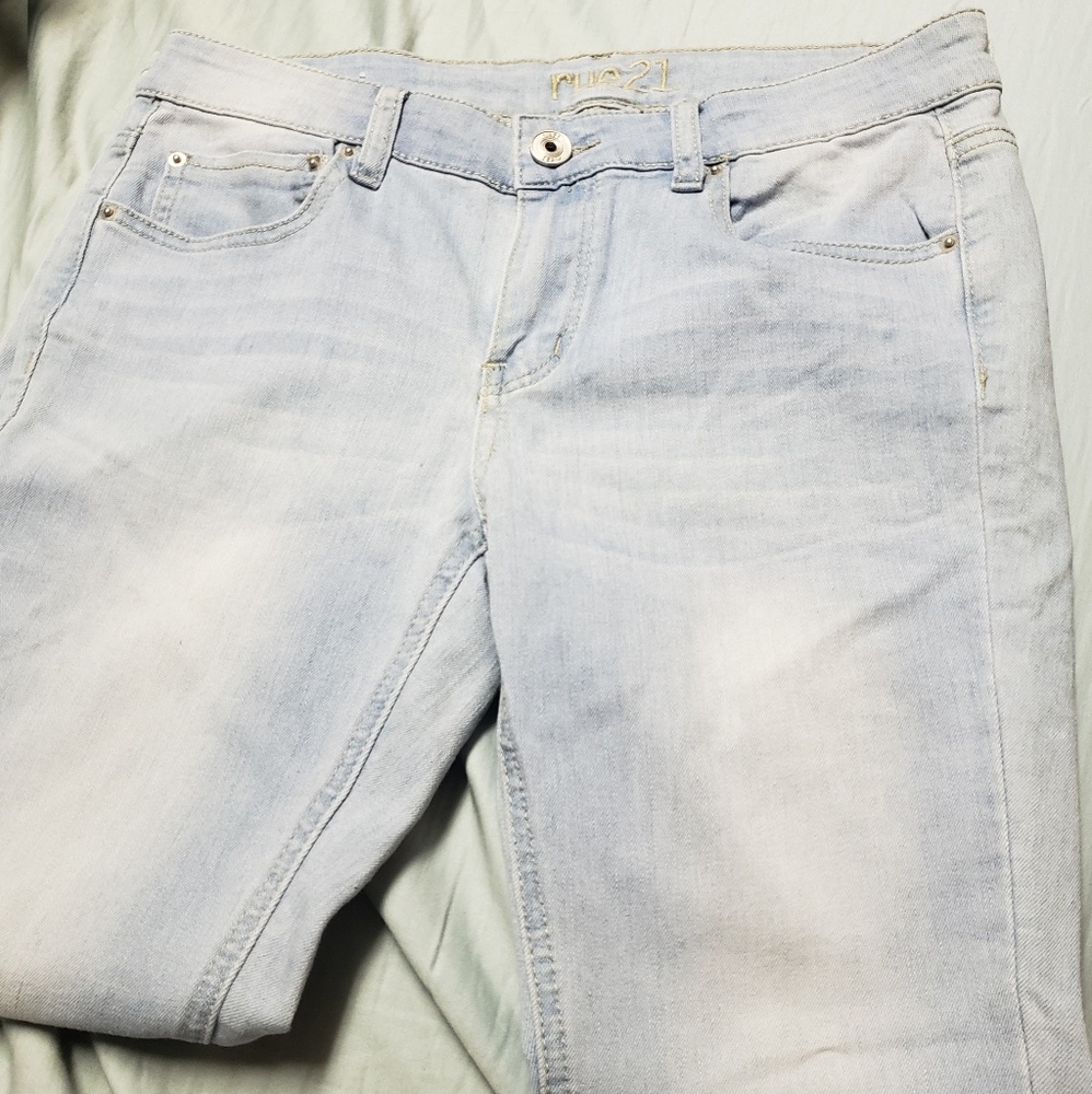 Light blue mid rise jeggings
